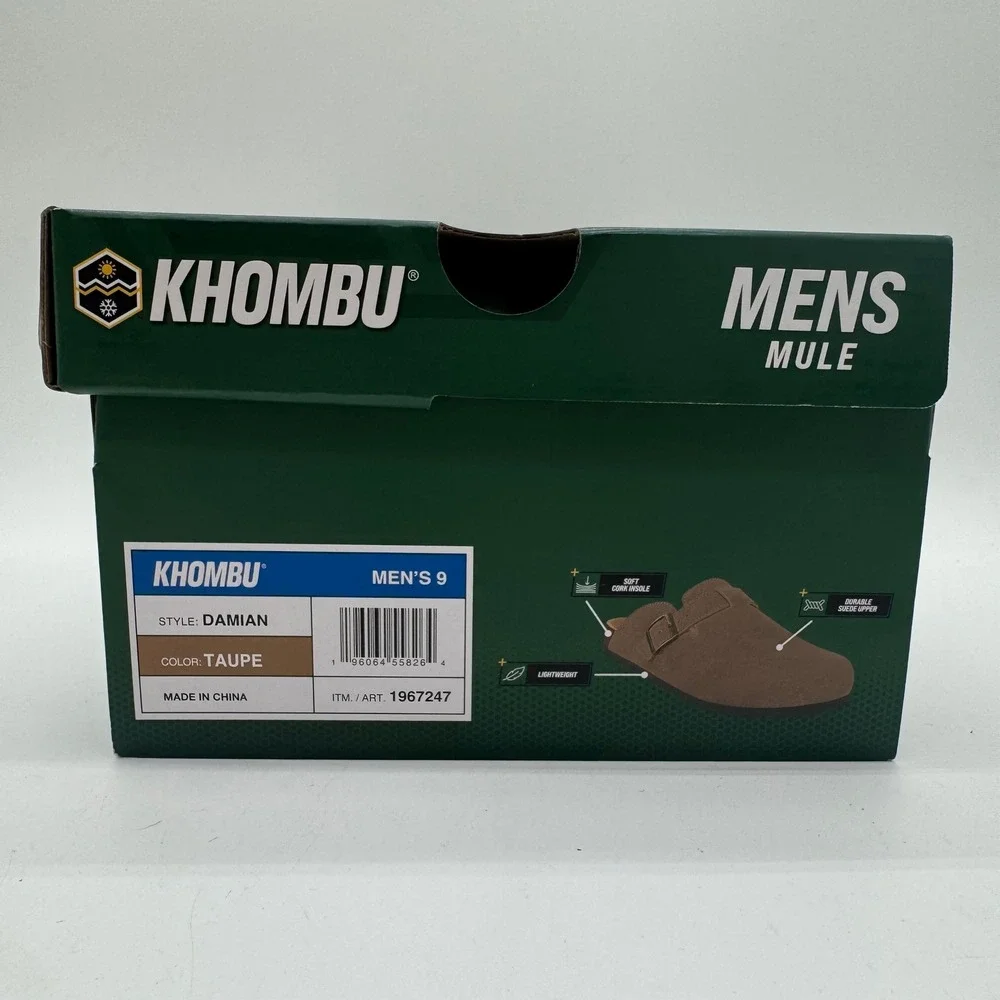 Khombu Damian Men's Taupe Suede Mule Clogs Slip On Shoes Size 9 New